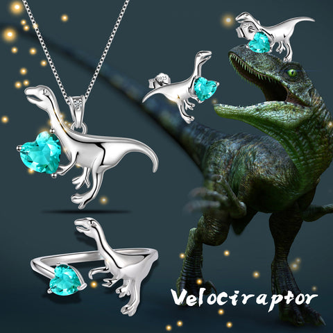 animal dinosaurs jewelry set earrings necklace fine jewelry Christmas gift for girlfriend