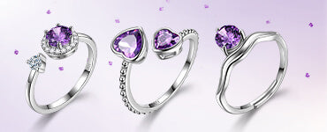 febbraio ametista birthstone Gioielli Orecchini - Aurora Tears Jewelry