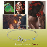 Butterfly Bracelet Birthstone August Peridot Crystal Link - Bracelet - Aurora Tears