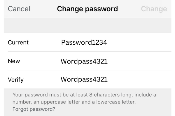 change password