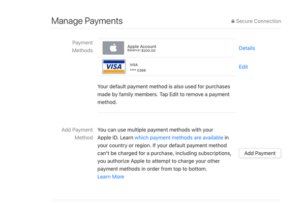 apple id payments