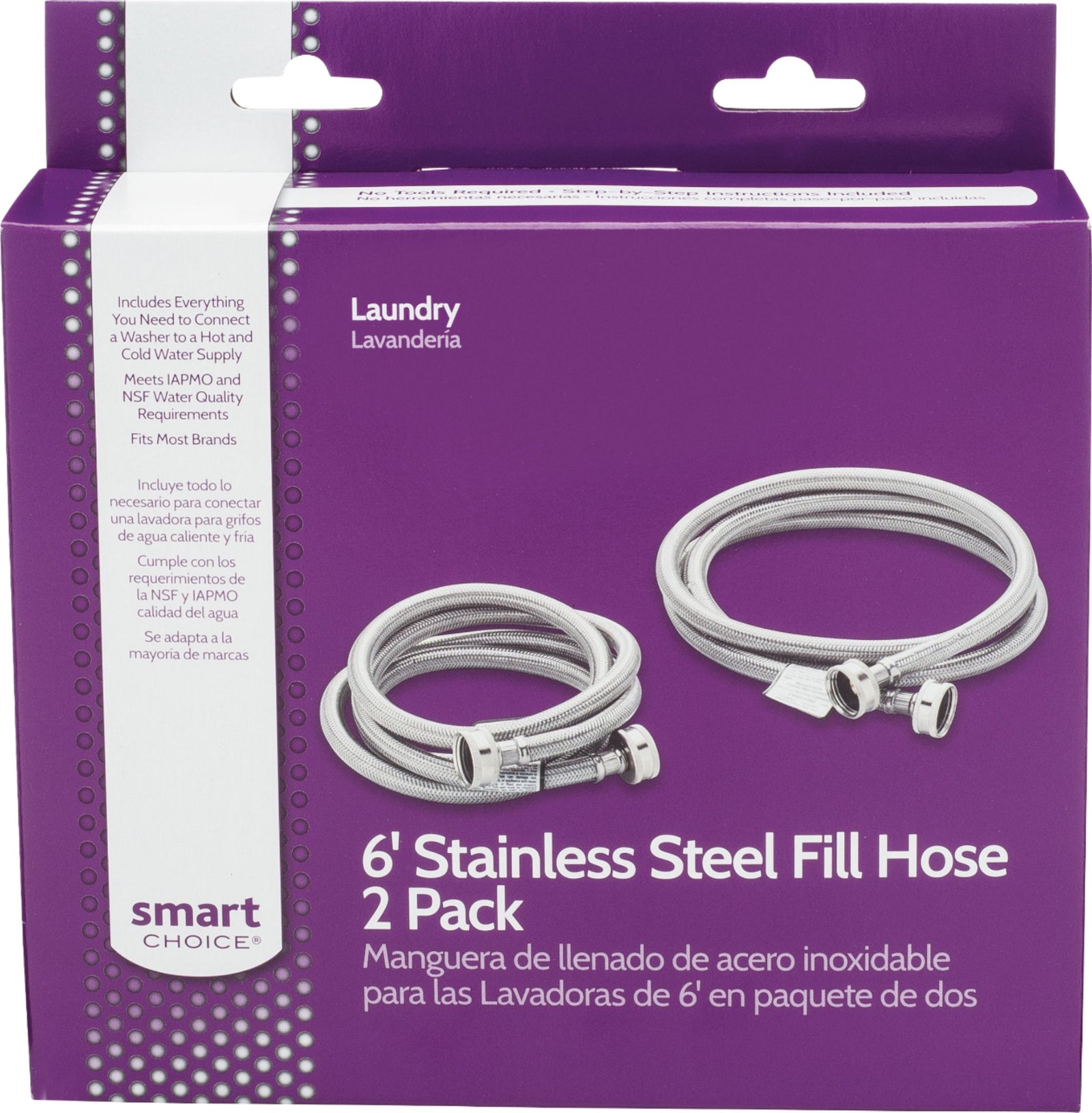 Smart Choice Stainless Steel Dryer Gas Line 3/8 X 4' Silver