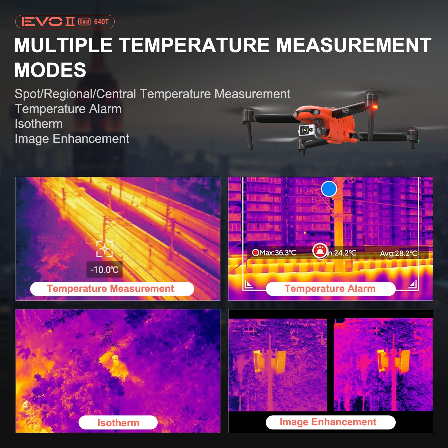 Autel 640T Multiple Temperature Measurement Modes