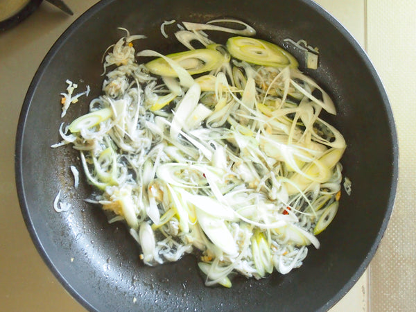 しらすと小松菜のペペロンチーノレシピ3