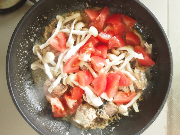 鯖缶とトマトのサラダパスタレシピ3