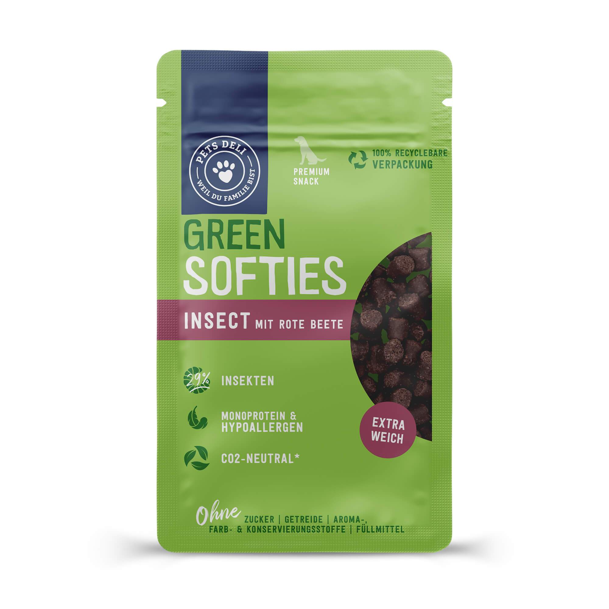 Snacks Green Mini per cani: insetto con barbabietola