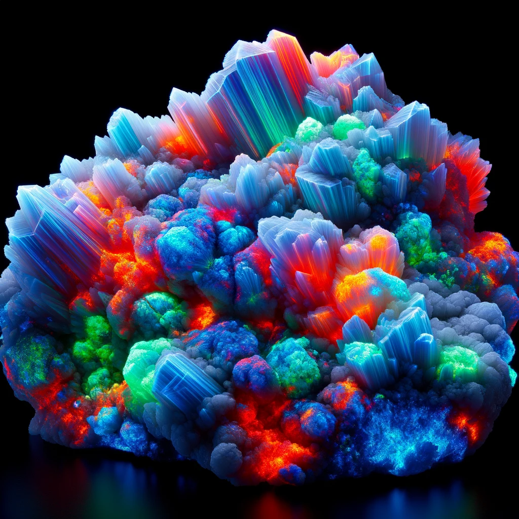 Fluorescent Minerals (focusing on Calcite) - Exhibiting the ability to glow in multiple colors under UV light.