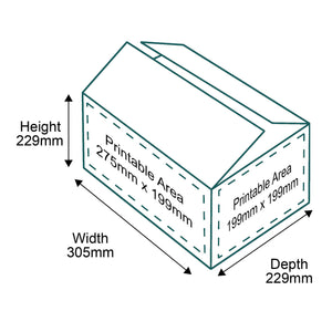 Brown Single Wall Boxes - 305x229x229mm - Printed 4 Sides