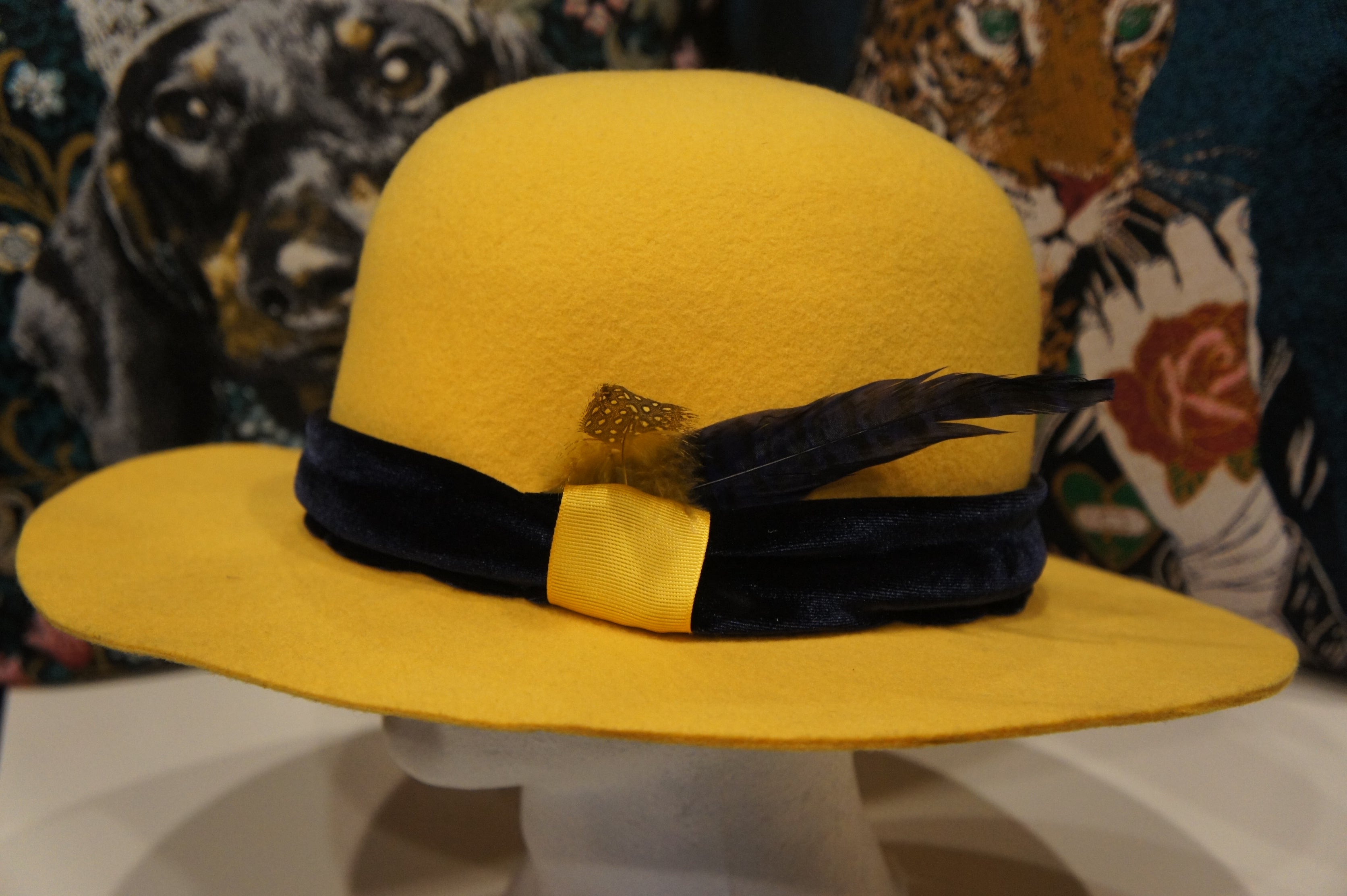 yellow felt hat