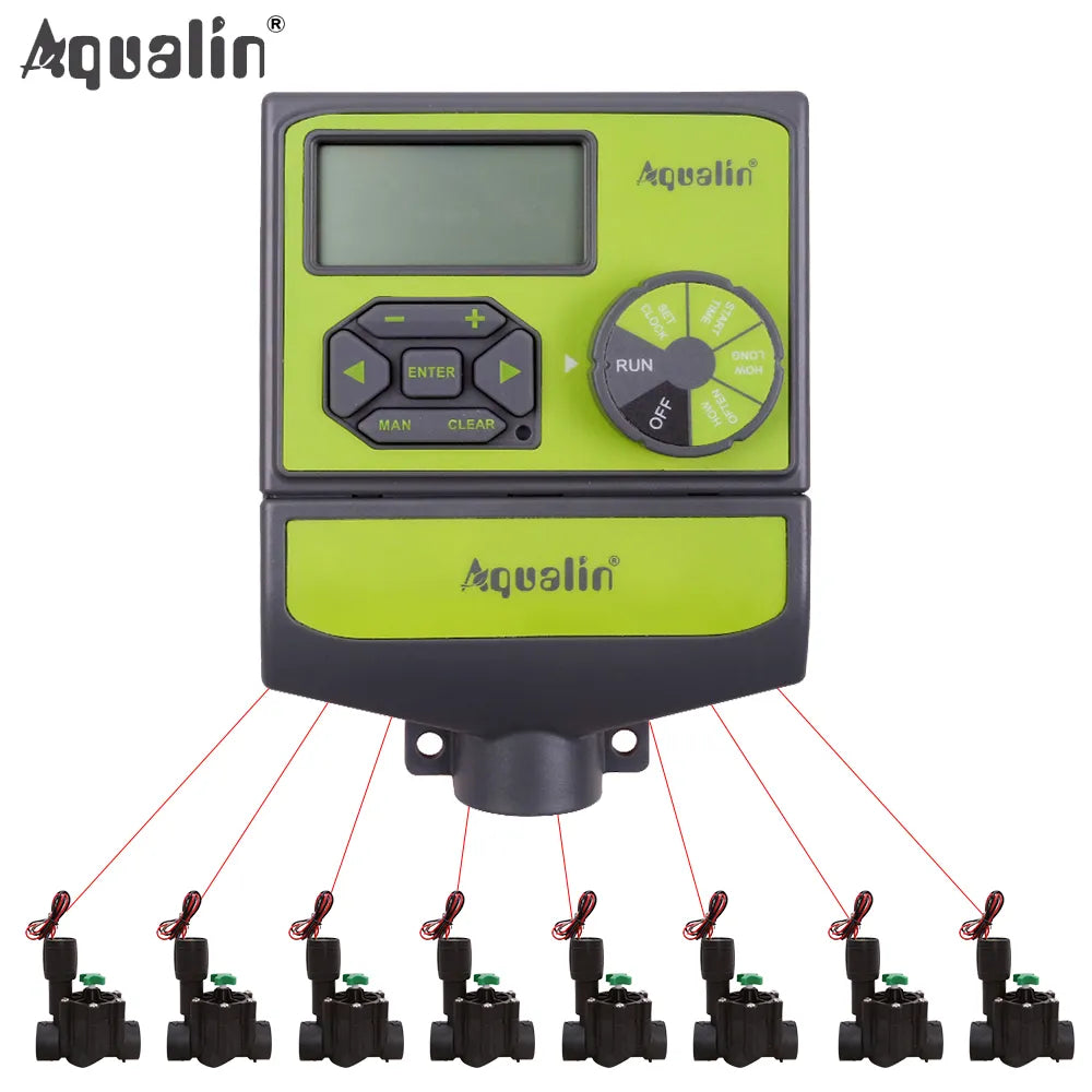 8 Stations Garden Automatic Irrigation DC 3V Input Controller Water Timer Watering System Used with 9-12 V DC Valve #10467