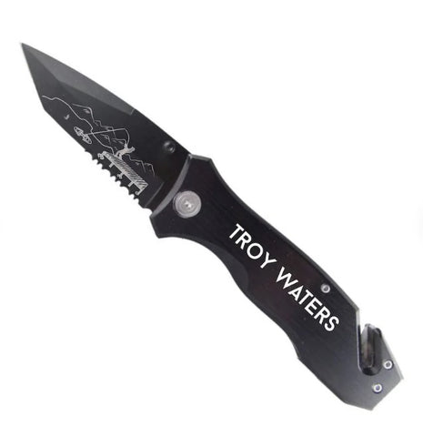 Personalized fishing knife with laser engraved name
