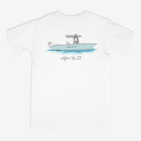 Custom Cotton Boat T-shirts (No Pocket) Blue / XL