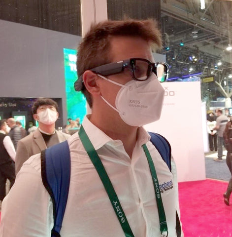 Visitor wearing Vuzix Shield™ for the first time.