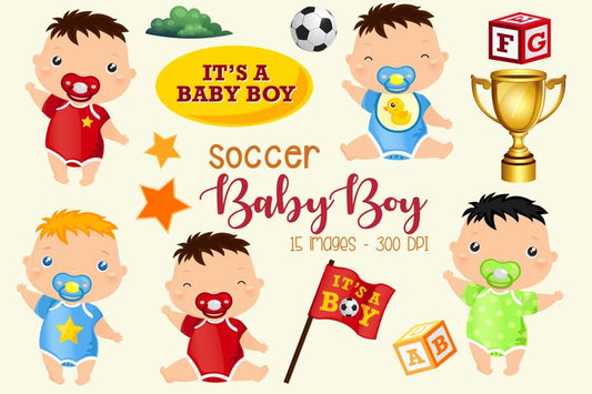 Sport and Boys Clipart - Cute Kids Gráfico por Inkley Studio · Creative  Fabrica