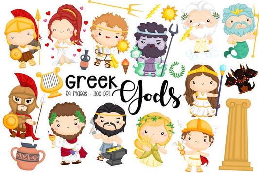 greek gods clipart black and white