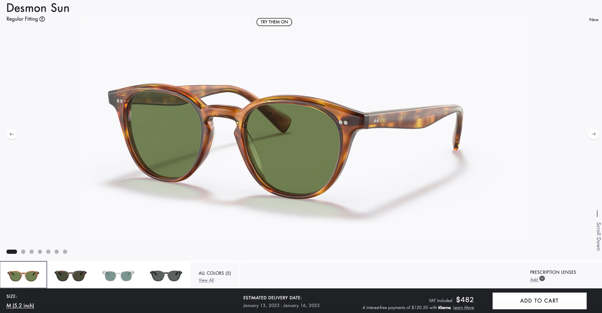 Oliver Peoples Desmon OV5454SU 14834E 48mm Matte Light Brown Sunglasse –  Shade Review Store