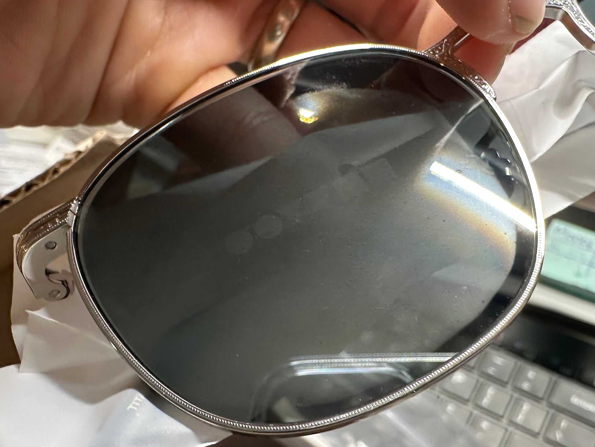 Oliver Peoples GOLDSEN SUN 52mm OV 1285ST Silver/Steal Gradient 5036/4 –  Shade Review Store