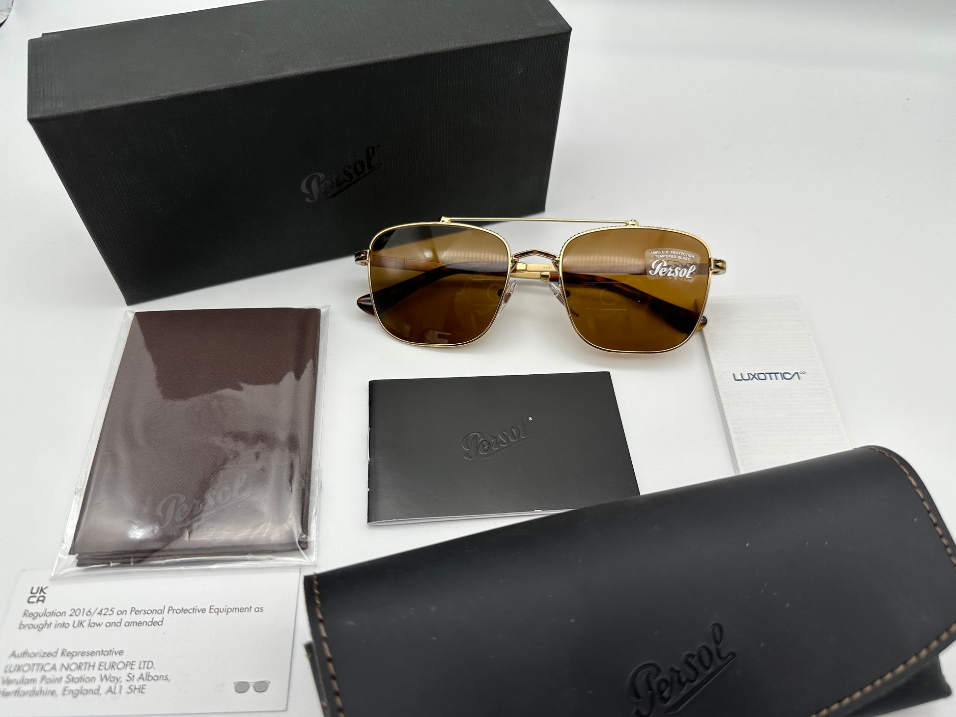 Persol PO 2487s 55mm Gold/Havana Browns made in Italy – Shade Review Store