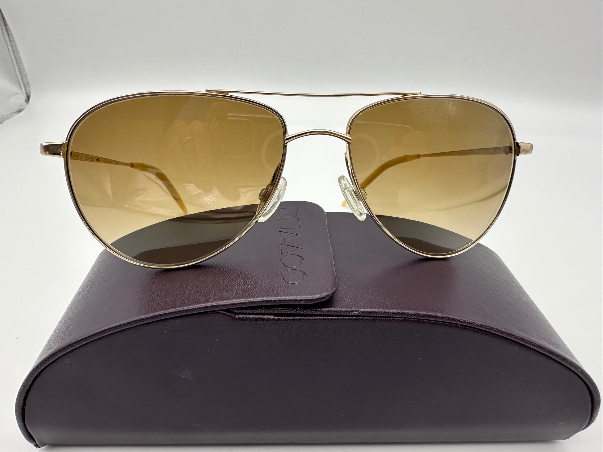 Oliver Peoples Benedict 57mm OV 1002S Gold/Chrome Amber VFX (5242/51) –  Shade Review Store