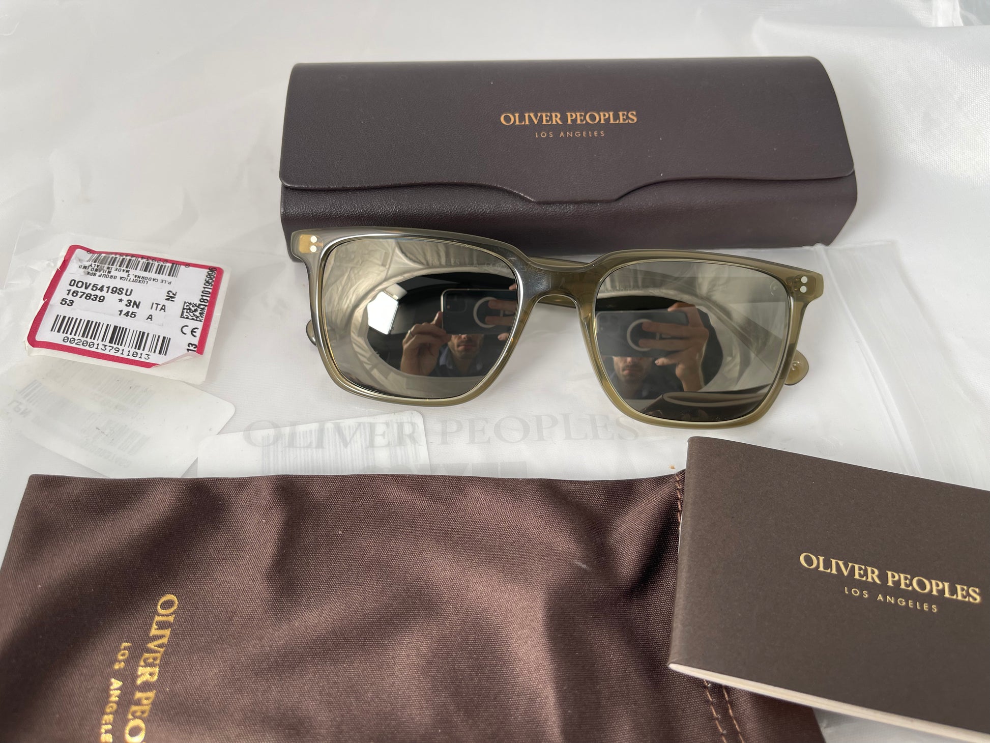 OLIVER PEOPLES LACHMAN SUN 53mm Dusty Olive / Grey Goldstone Sunglasse –  Shade Review Store
