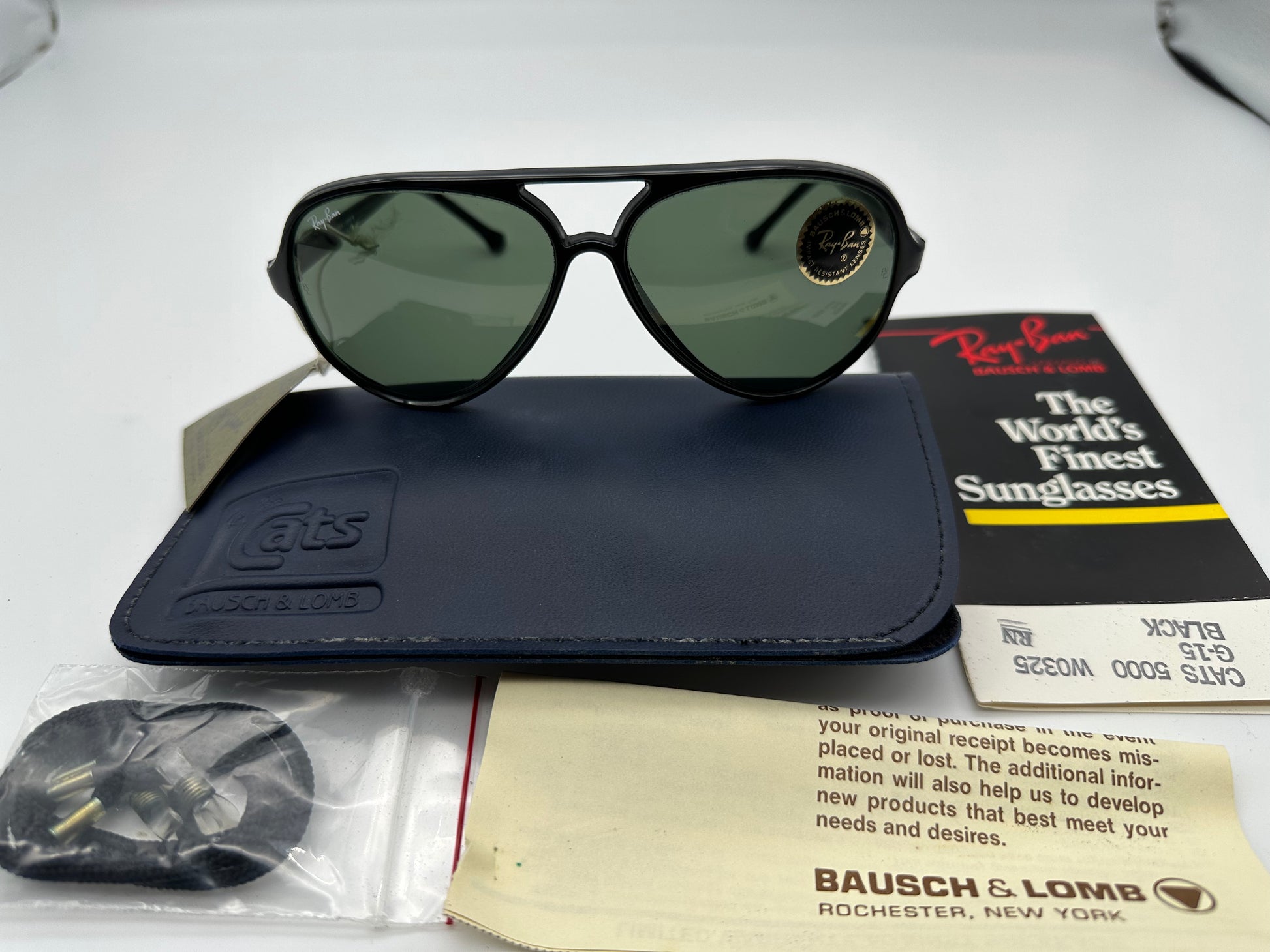 Vintage Ray Ban B&L CATS 5000 W025 Black G-15 New Old Stock – Shade Review  Store