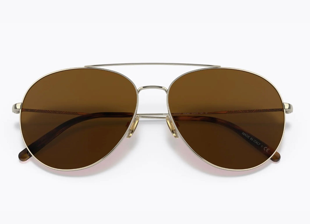 Oliver Peoples Airdale Brown Polarized OV1286S 503557 58mm Soft Gold S –  Shade Review Store