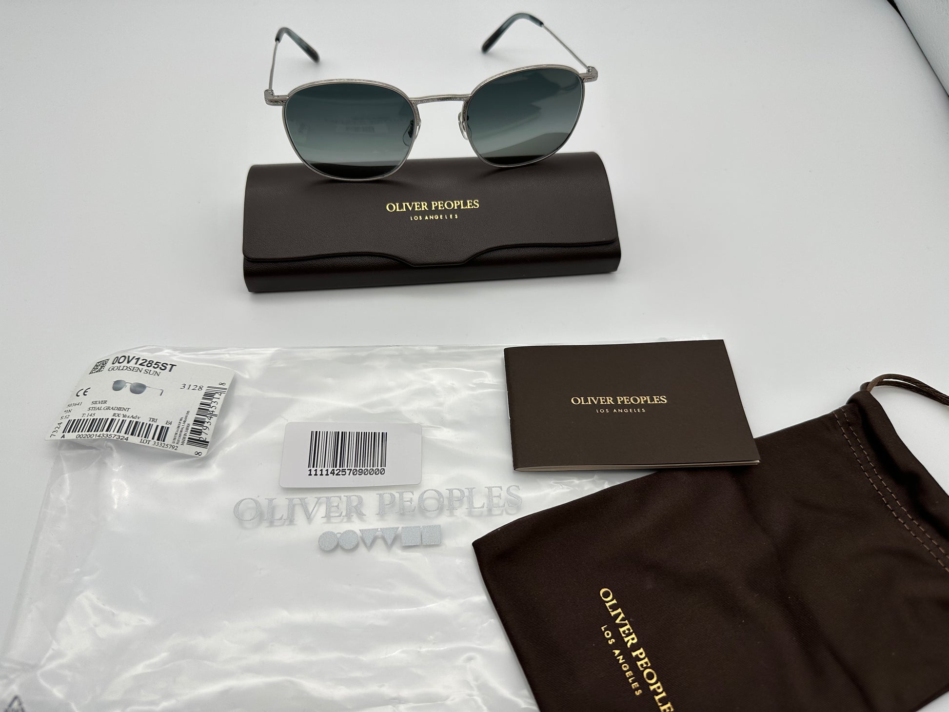 Oliver Peoples GOLDSEN SUN 52mm OV 1285ST Silver/Steal Gradient 5036/4 –  Shade Review Store