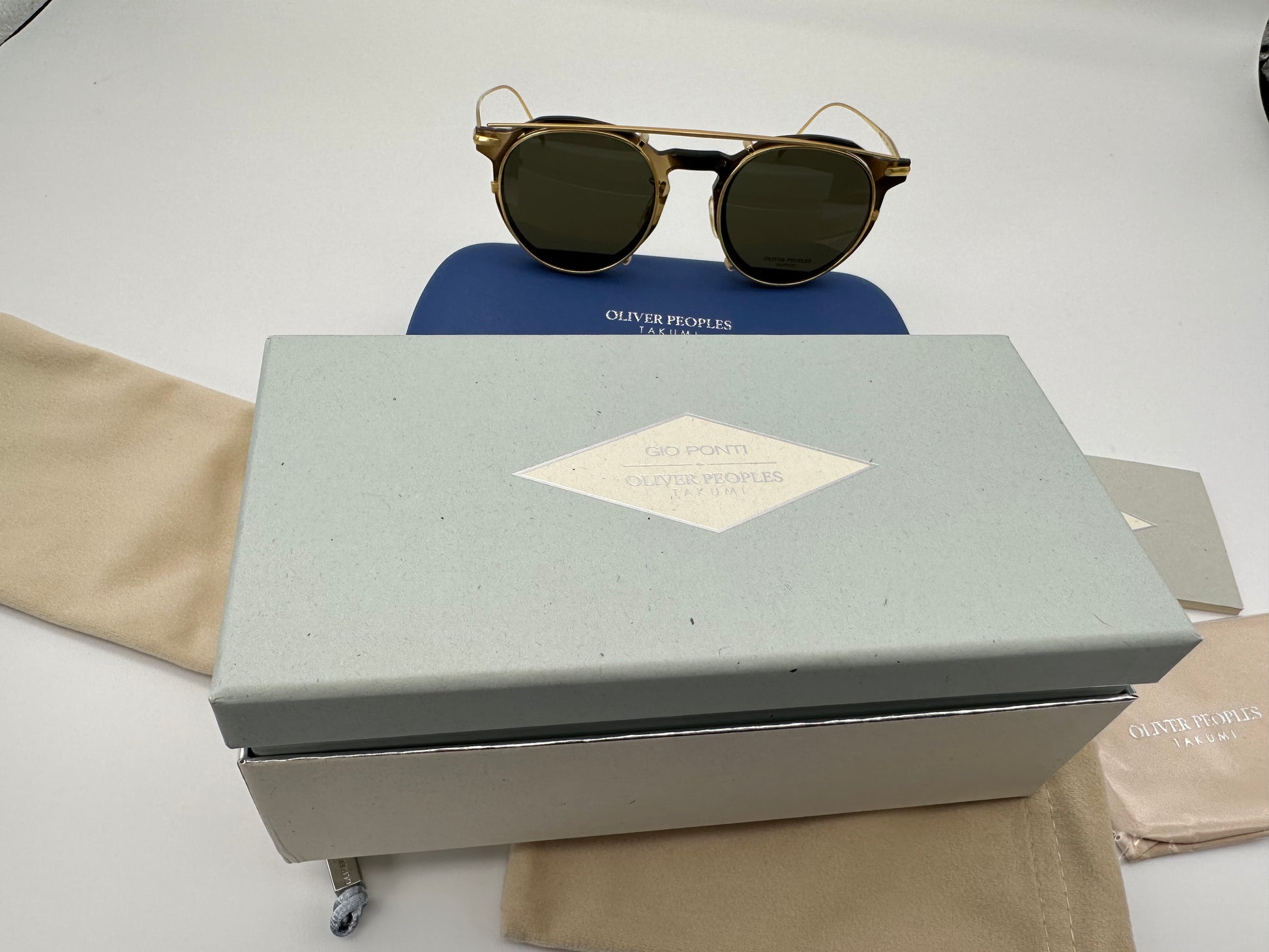 Oliver Peoples G. Ponti-1 Tortoise OV 1292T 47mm Titanium Clip MSRP $7 –  Shade Review Store