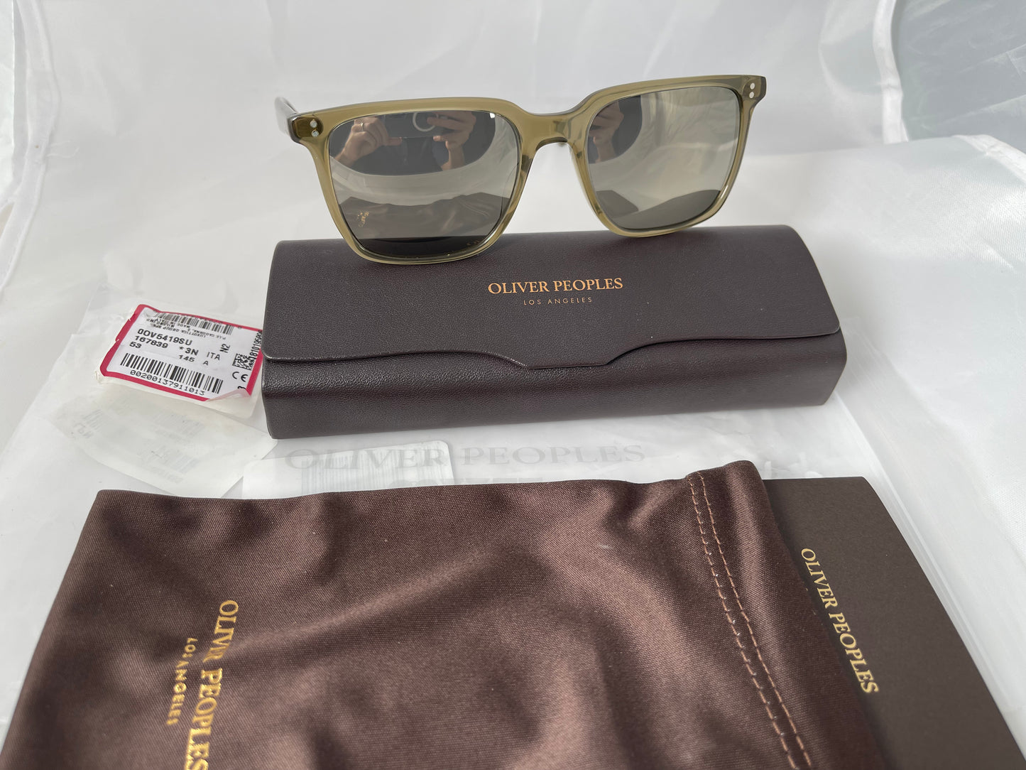 OLIVER PEOPLES LACHMAN SUN 53mm Dusty Olive / Grey Goldstone Sunglasse –  Shade Review Store