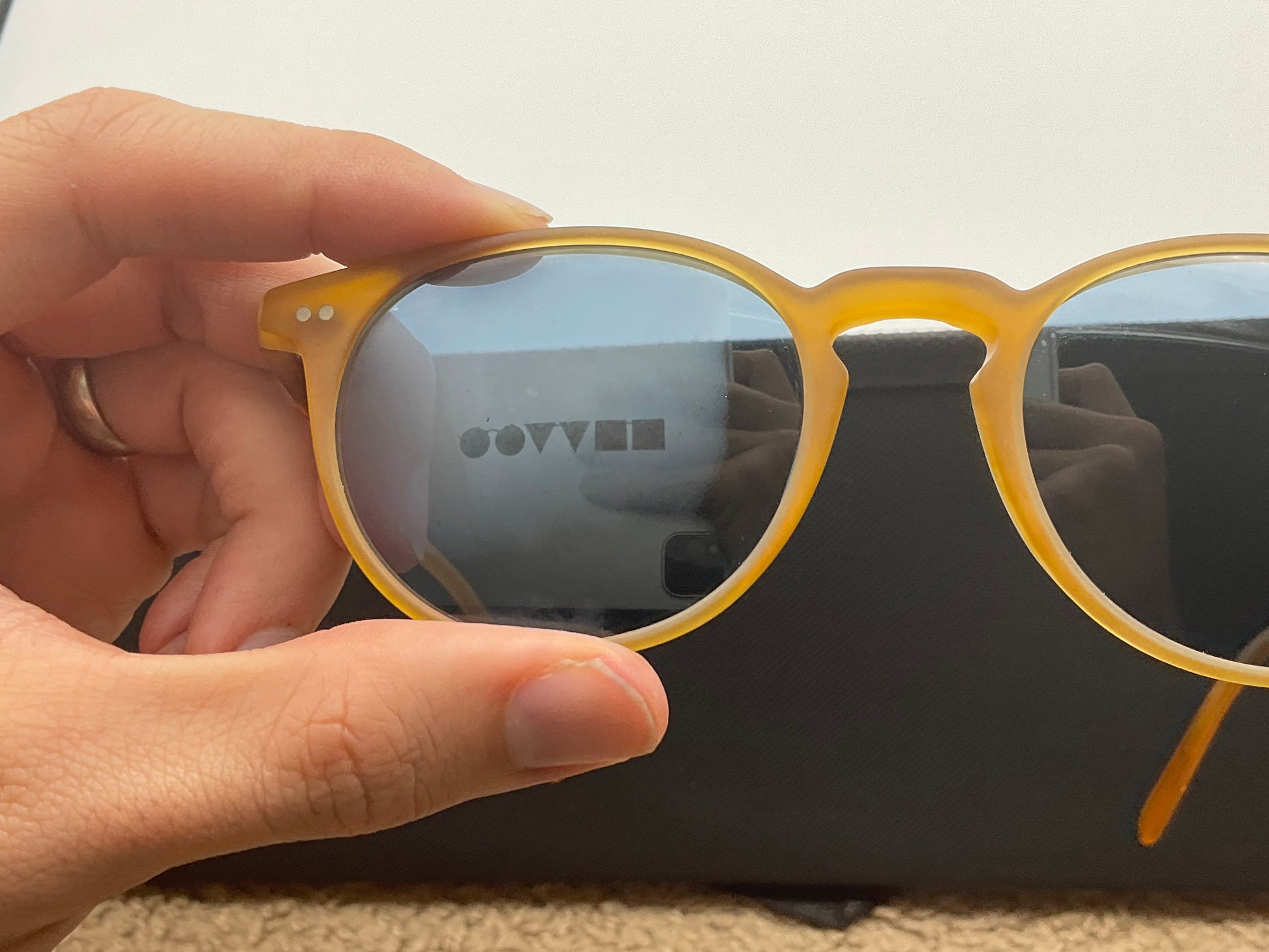Oliver Peoples Riley Sun 49mm Semi-Matte Amber Tortoise Cobalto OV5004 –  Shade Review Store