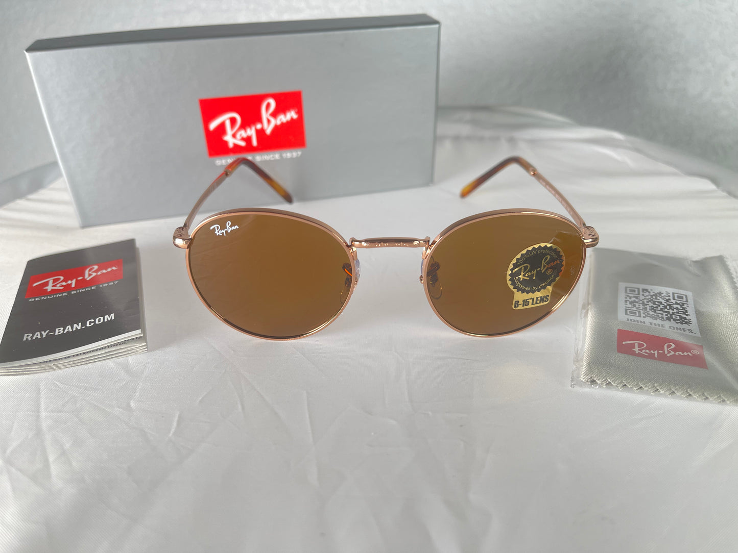 Ray-Ban RB3637 NEW ROUND Color: 920233 Rose Gold / brown Lens Size: 50 ...