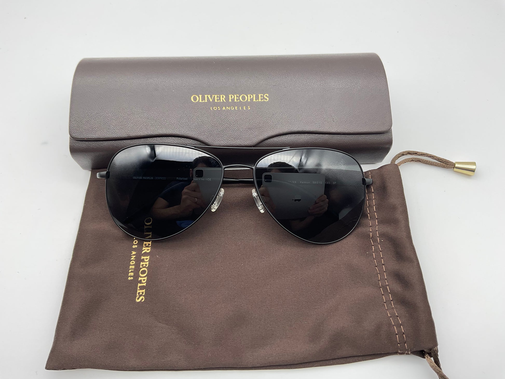 OLIVER PEOPLES KANNON 59mm OV1191S 5062/K8 VFX+ POLARIZED BLACK AUTHEN –  Shade Review Store