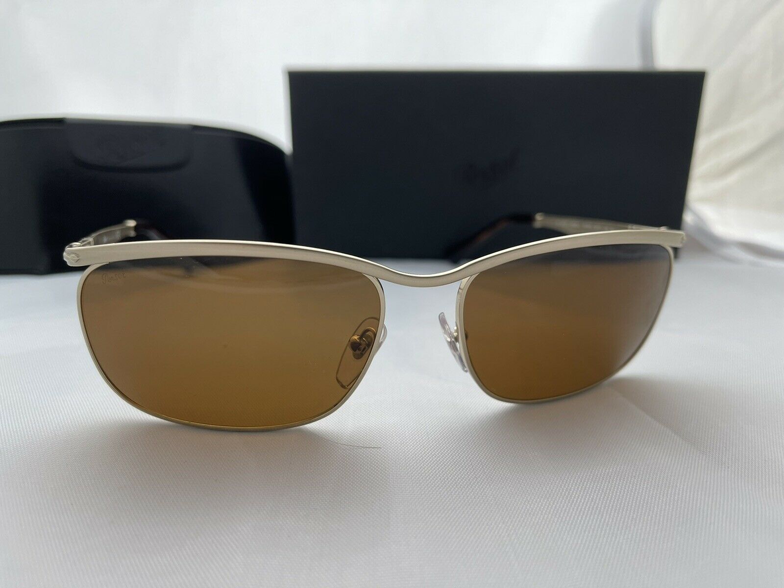 PERSOL Key west PO2458S 107633 Gold Rectangle Men's 62 mm Sunglasses ...