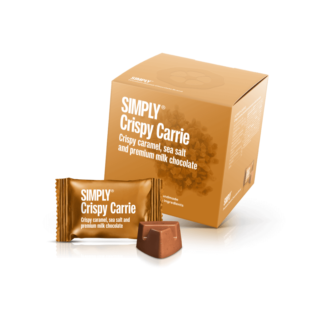 8: Crispy Carrie - Cube med bites | Knasende karamel, havsalt og mælkechokolade