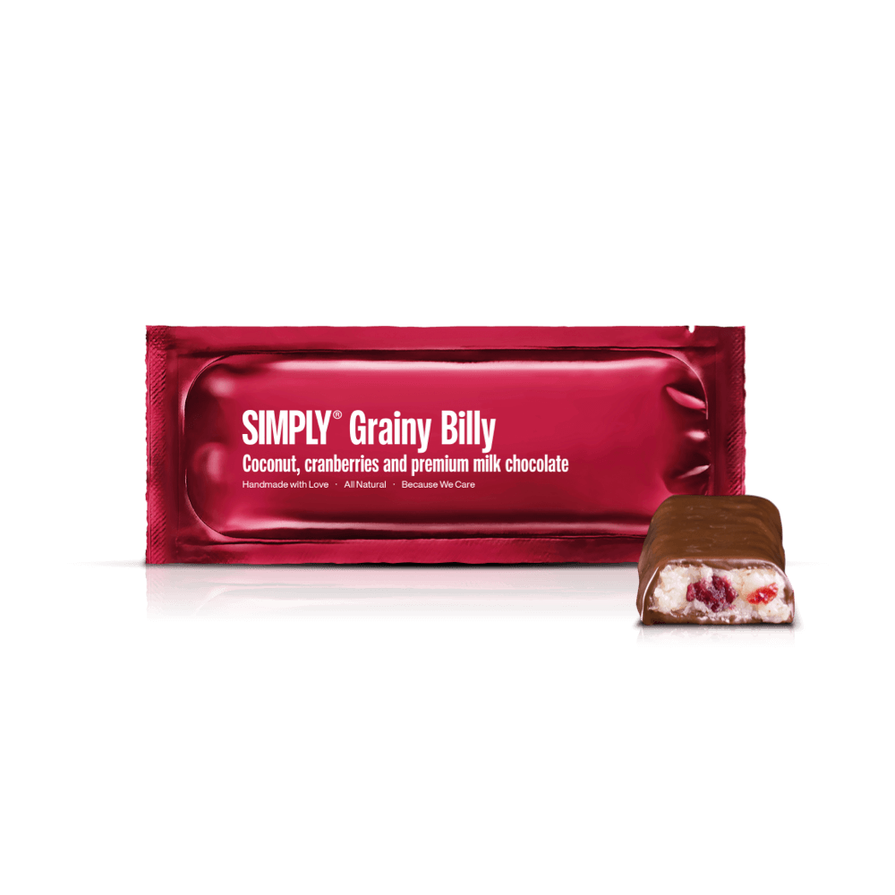 Grainy Sue  Oats, spelt, caramel, peanuts and premium dark chocolate –  Simply Chocolate