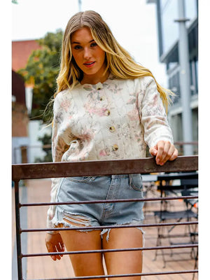 Vera Floral Sweater Cardigan - KaeCo Boutique 