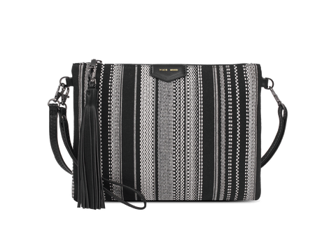 Michelle Clutch in Black & White Woven