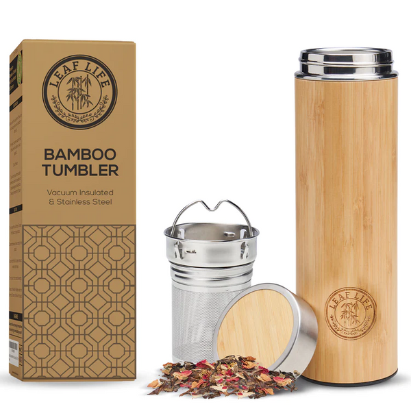 Bamboo Thermos with Tea Infuser and Strainer