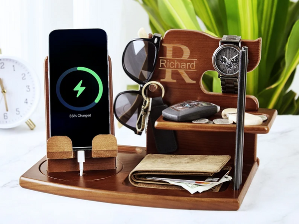 Custom Engraved Wooden Docking Station