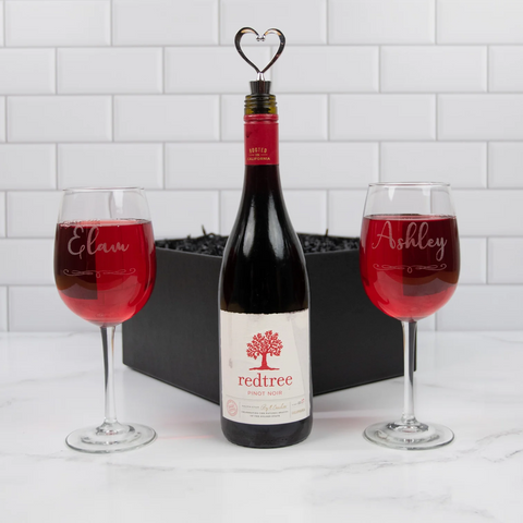 Personalized Wine Glasses Anniversary Gift | Shadow Breeze