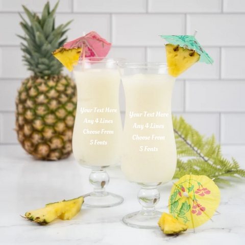 Personalized Pina Colada Glasses | Shadow Breeze