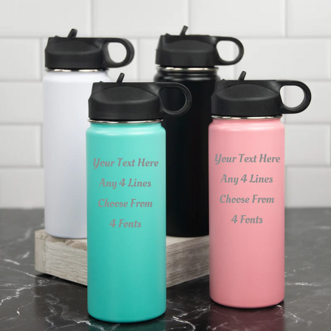 Personalized Water Bottles with Straw Lids