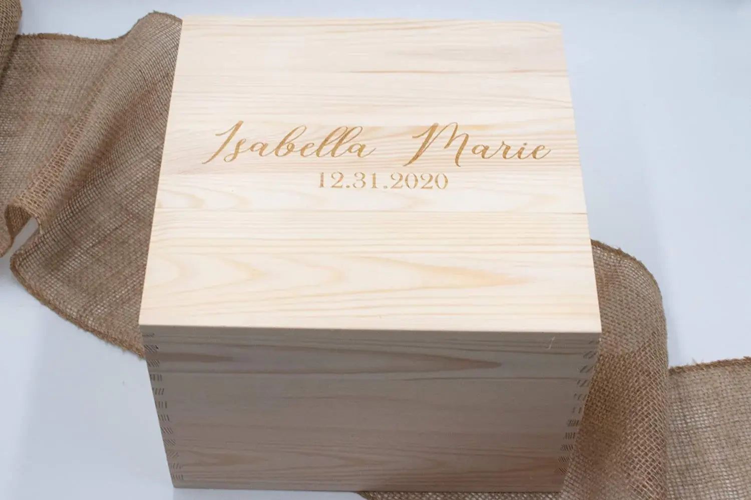 Branded Pine Crate with Ribbon & Greenery