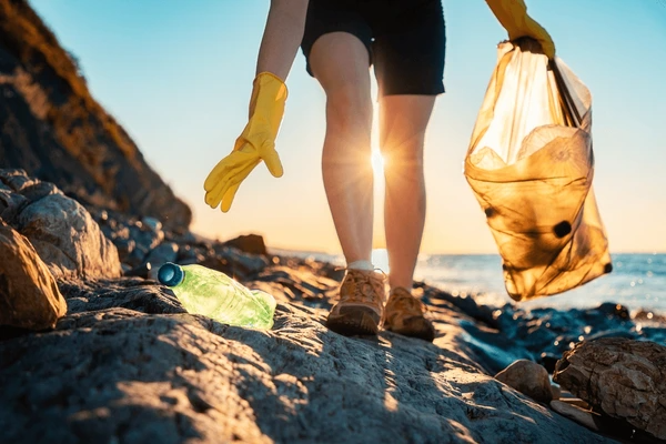 Spring cleaning at a hike trail