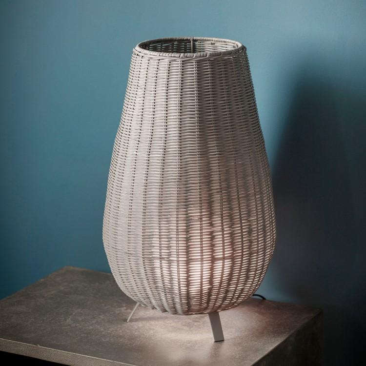 grey wicker table lamp