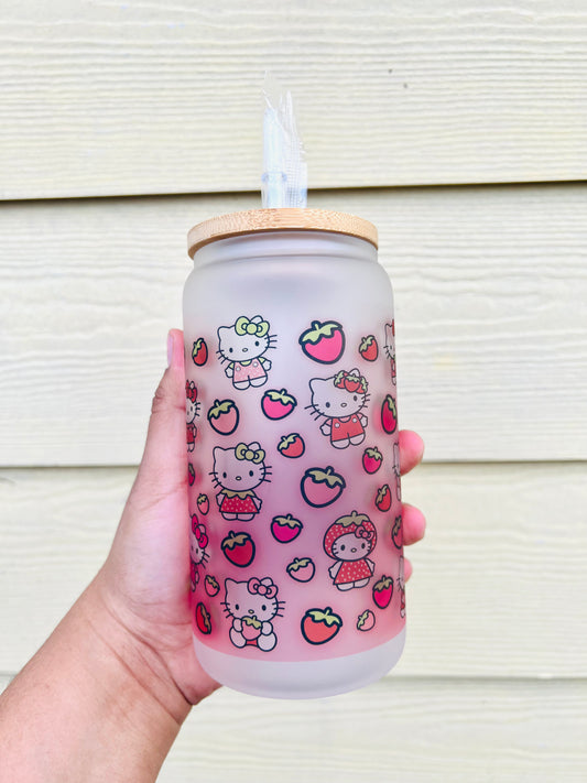 HK Teddy Bear Glass Cup