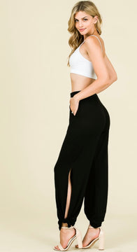 Side Slit Wide Leg Pant