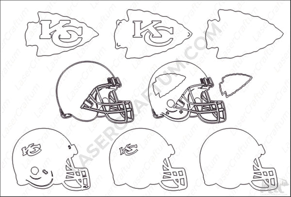 Kansas City Chiefs Layered Design for cutting - LaserCraftum