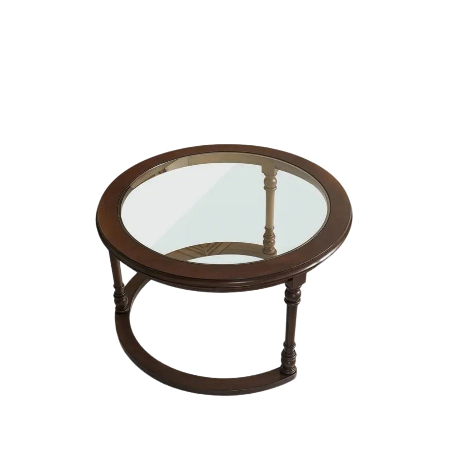 ZUN Modern Nesting Coffee Table Set with Glass and Solid Wood Frame W3137P270375