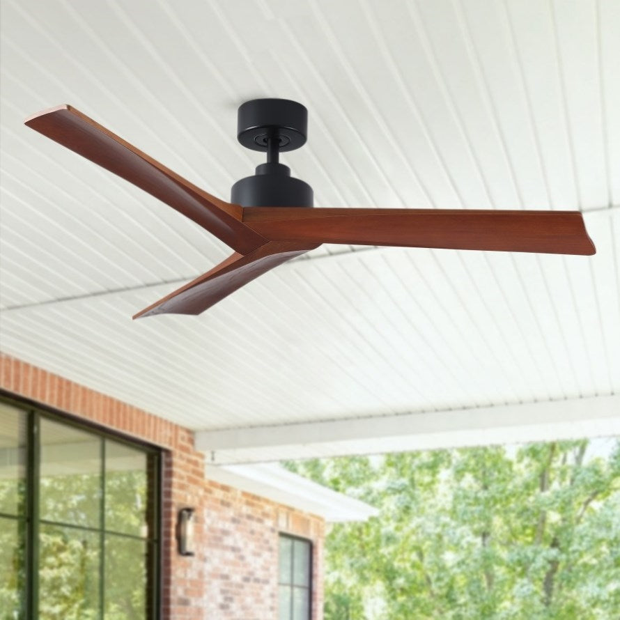 ZUN 52" Black Lowe Profile Ceiling Fan without Light W1367P270462